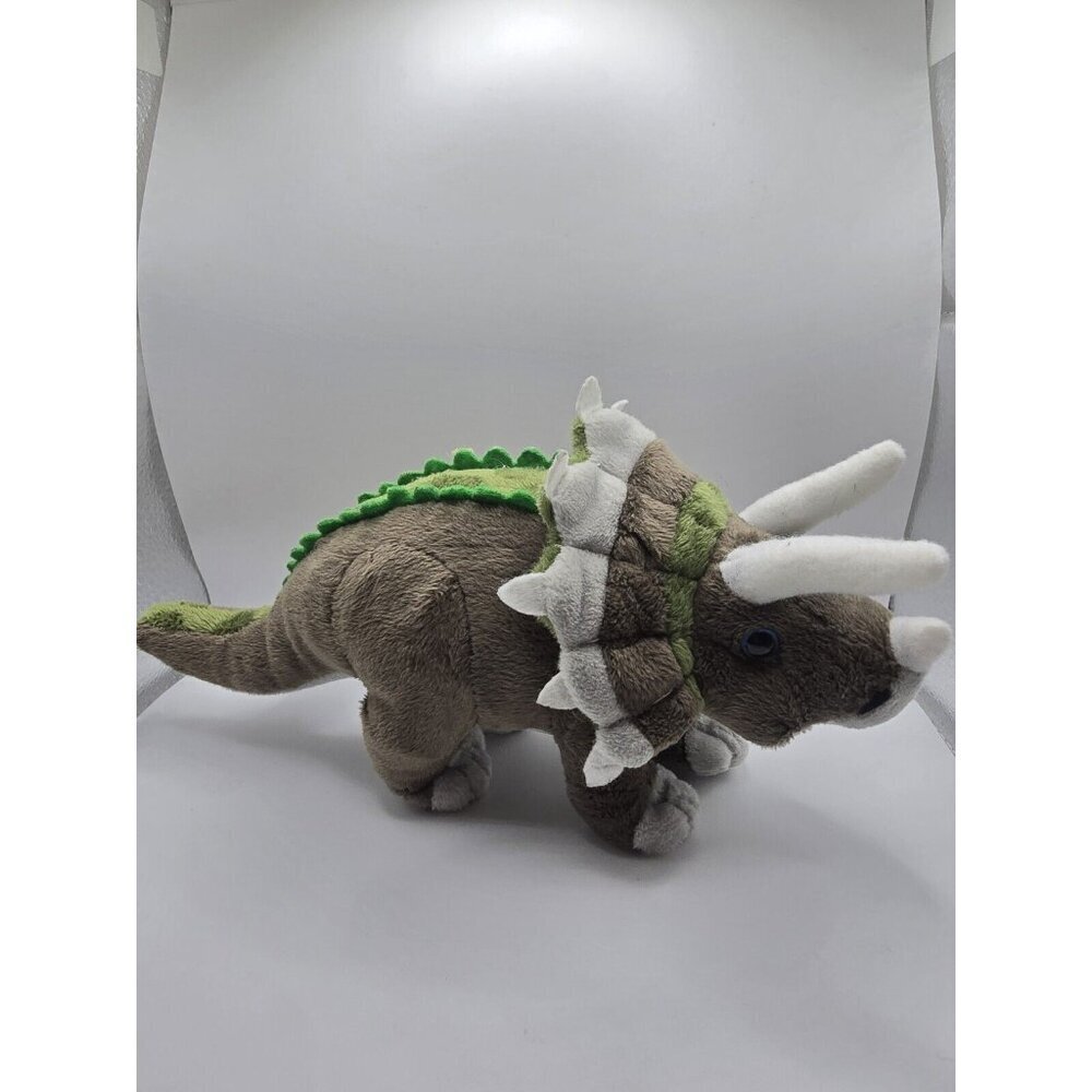 Ganz Small Brown Triceratops Dinosaur Plush Toy Stuffed Animal